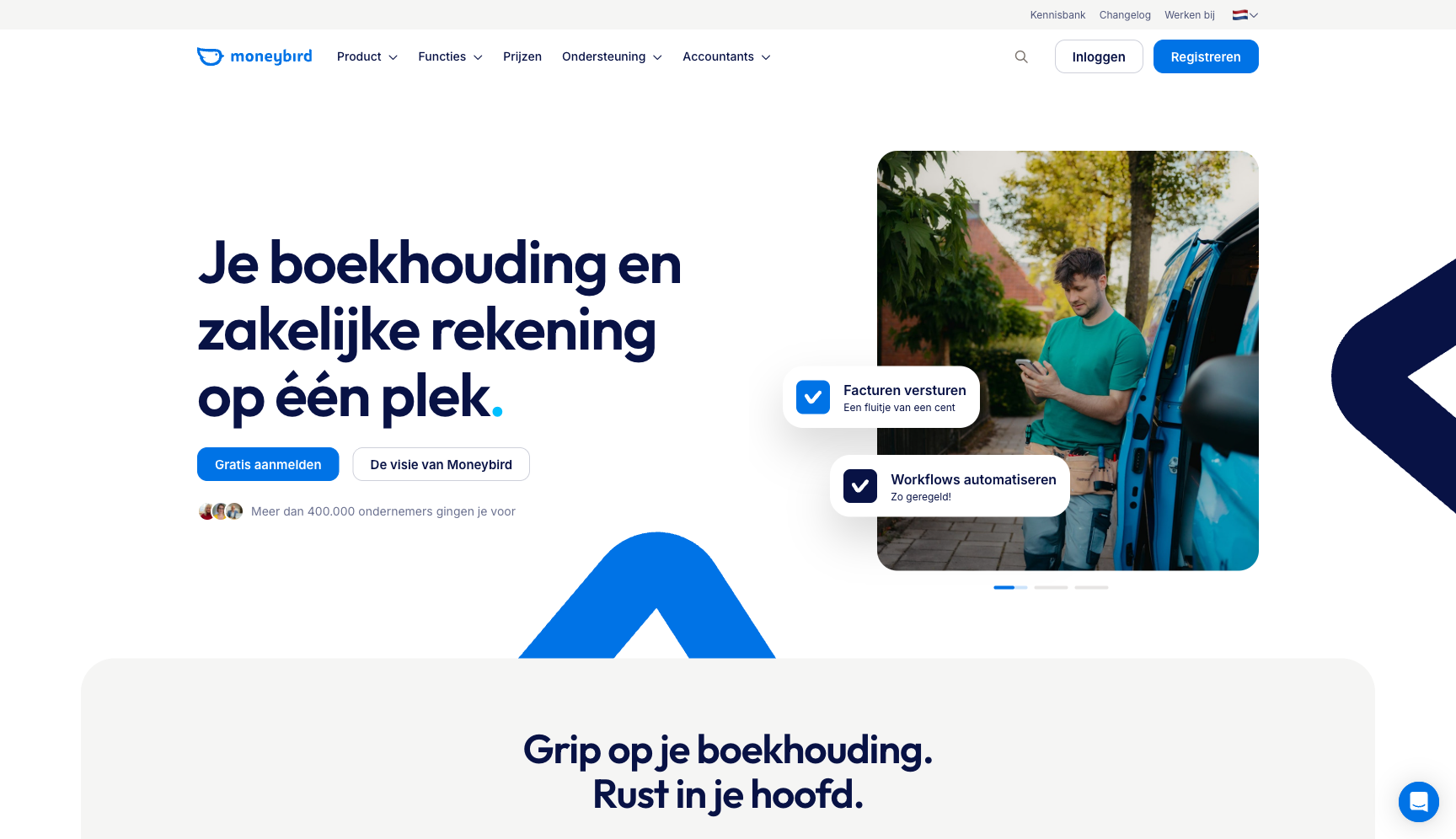 Moneybird screenshot — boekhoudprogramma voor freelancers