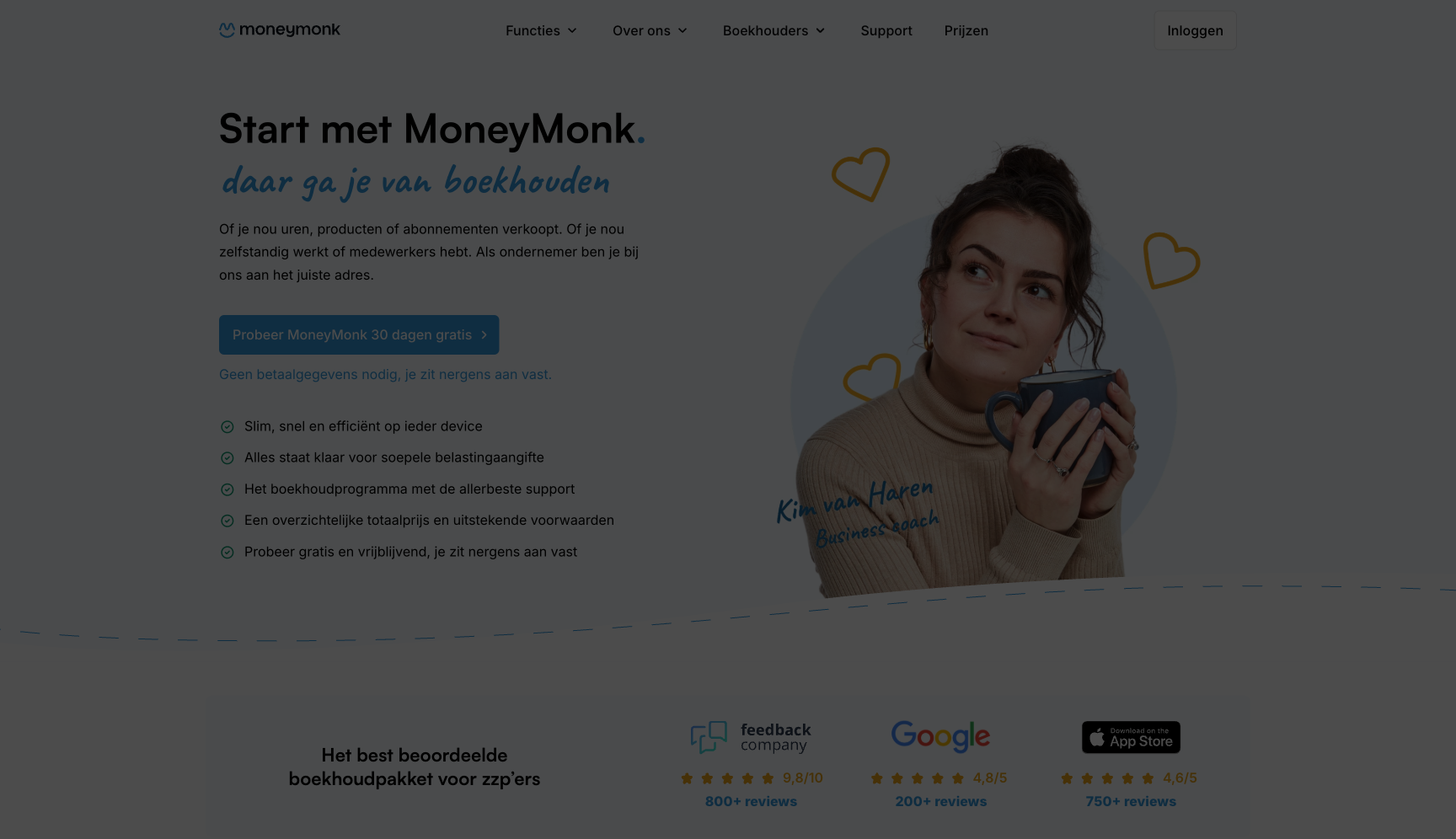 MoneyMonk screenshot — boekhoudprogramma voor freelancers