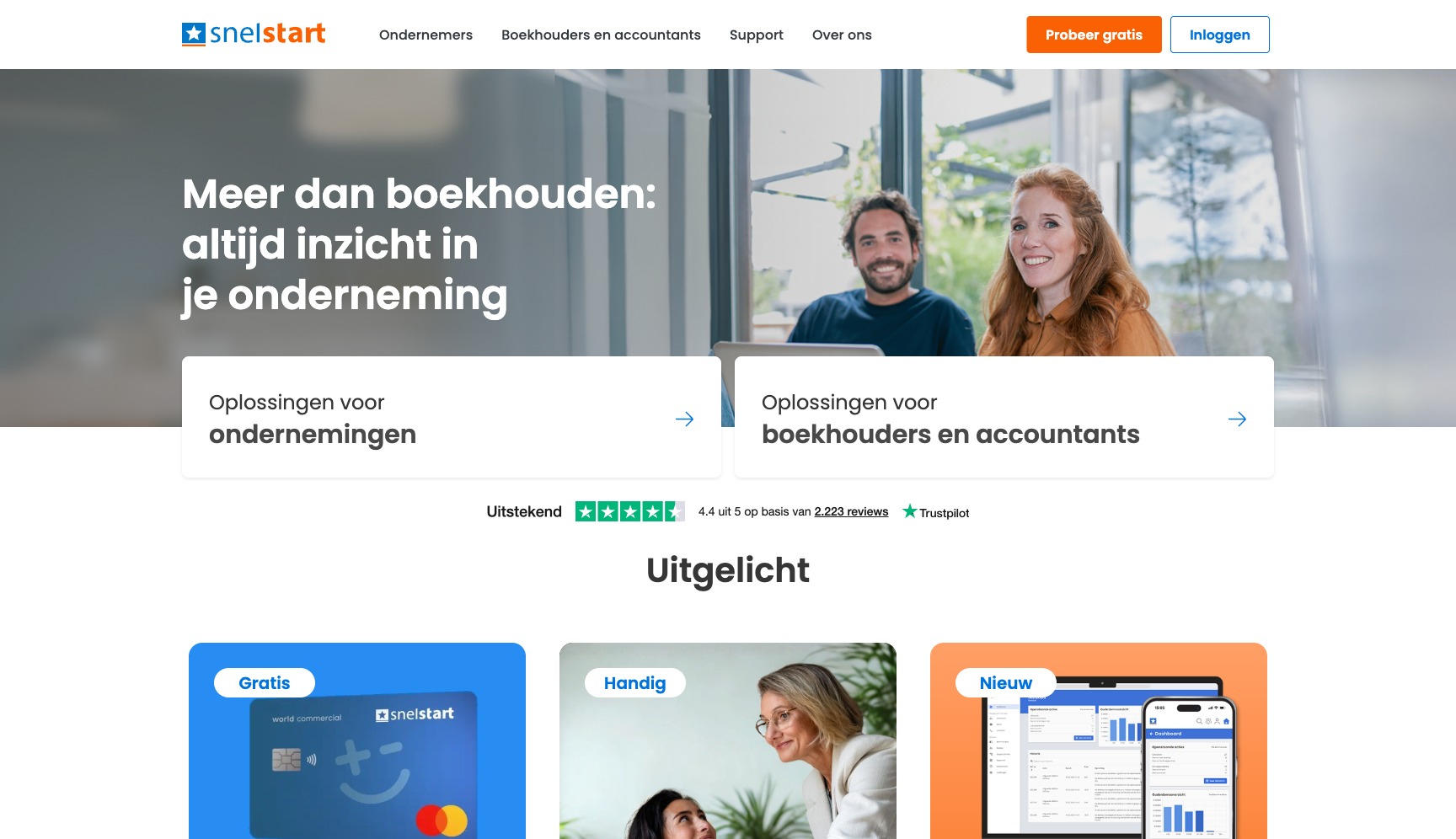 SnelStart screenshot — boekhoudprogramma voor freelancers