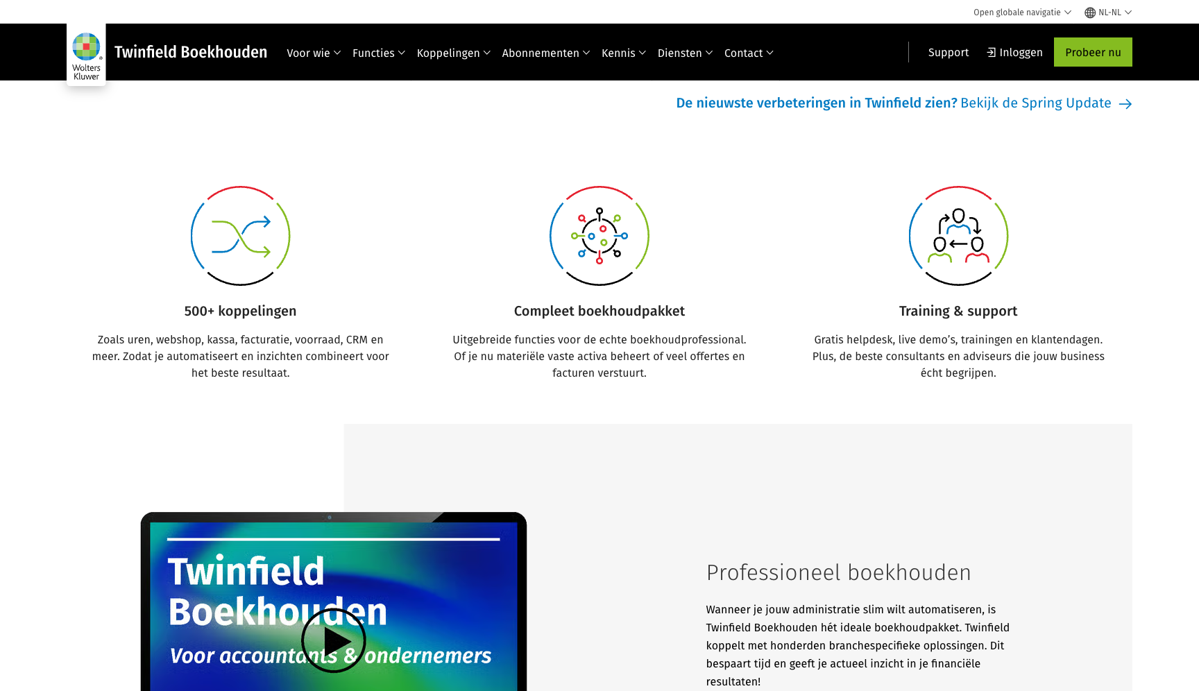 Twinfield screenshot — boekhoudprogramma voor freelancers